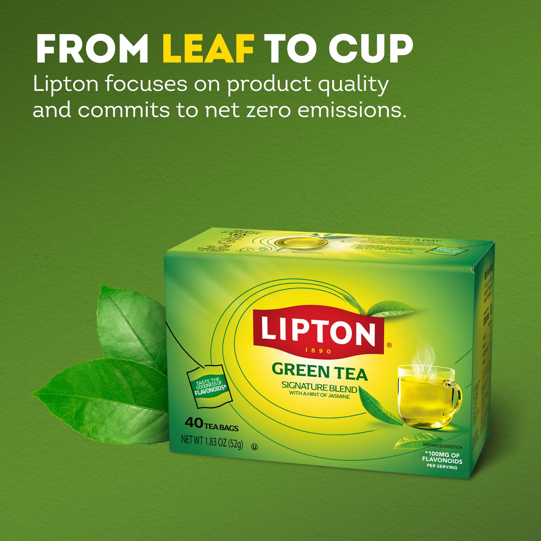 (6 pack) Lipton Signature Blend Green Tea Bags, Unsweetened, 40 Count Box