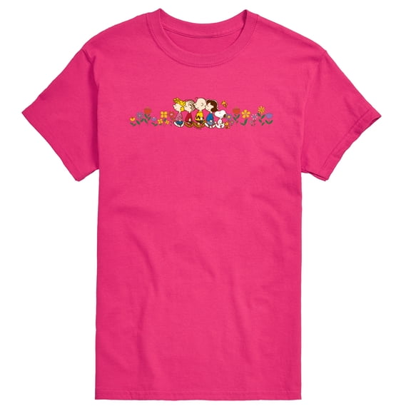 Peanuts - Charlie Brown & Friends Flowers - Men's Short Sleeve Graphic T-Shirt