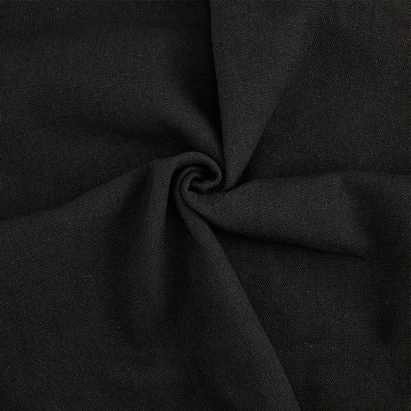 19.69x59 Inch Black Linen Cotton Material Needlework Canvas Blend Upholstery Embroidery Quilting Garments Draping Cloth Fabric for Sewing Making Bag Clothing Home Decoration Diy Craft Supply