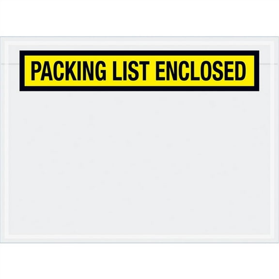 Panel Face Yellow "Packing List Enclosed" Envelopes 6 3/4" X 5" (1000 Case)