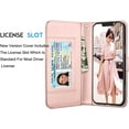 thumbnail image 6 of iPhone 13 Mini Case, iPhone 13 Mini Wallet Case, Tekcoo Luxury PU Leather Cash Credit Card Slots Holder Carrying Folio Flip Cover [Detachable Magnetic Hard Case] Kickstand [Rose Gold], 6 of 7