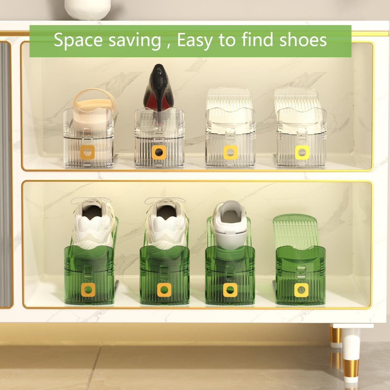 6Pack Clear Shoe Slots Organizers Shoes Stacker Organize,Shoes Shoe Display Shelf,Shoe Rack Holders Space Saver