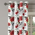 thumbnail image 3 of Ambesonne Rose Grommet Curtain, Watercolor Gothic, 50" x 54", Vermilion Black Green, 3 of 6