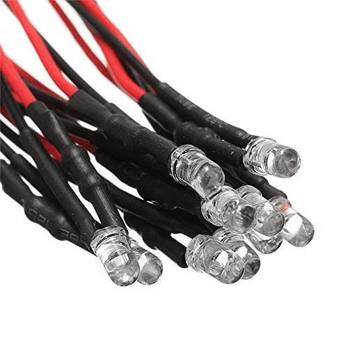 LED 3MM 5-12V con tubo emisor de luz de línea con lámpara de línea Diodo emisor de luz LED con línea