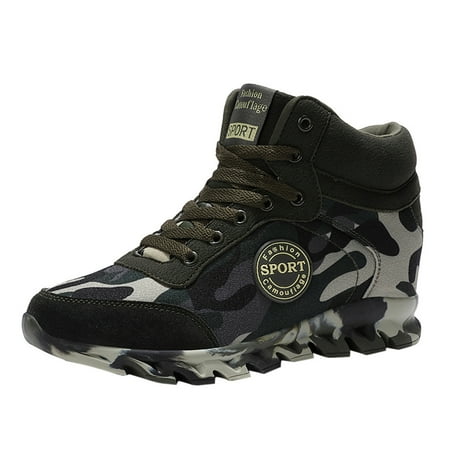 Oyedens Camo Hidden High Heels Fashion Sneakers Camoflage High Top Walking Shoes for Women Running Shoes