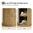 thumbnail image 2 of 43" Round Dining Table for 4 People, Small Wood Kitchen Table with Sturdy Metal Base, Modern Round Dinner Table for Dining Room, Easy Assembly, 2 of 5