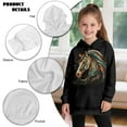thumbnail image 6 of Psesaysky Girls Tribal Horse Graphic Hoodies Size 9-10 Years Long Sleeve Cartoon Print Pullover Hooded Sweatshirt Cute Casual Tops for Girl, 6 of 7