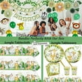 thumbnail image 5 of 121-Piece Jungle Safari Baby Shower Party Supplies Set, Animal Tableware for Boy or Girl, Serves 24, 5 of 6
