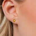 thumbnail image 3 of Gem Stone King 10K White Gold Yellow Sapphire Stud Earrings for Women Men (1.23 Cttw, Gemstone September Birthstone, Oval 6X4MM), 3 of 6