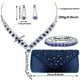 thumbnail image 3 of Conjunto de 5 piezas de joyas de plata con diamantes de imitación para mujer, collar y pendientes de circonita hueca para Halloween, bodas, fiestas nupciales, accesorios de noche, 3 of 4