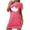 Hot Pink, variant on Aofany Women's Nightgowns Short Sleeve Sleepwear Round Neck Soft Solid Color Sleepshirts Ladies Nightgowns