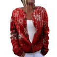 thumbnail image 1 of Jindong Women's Art Print Comfort Cardigan Button Christmas Cardigan, 1 of 4
