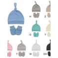 thumbnail image 3 of Topumt Baby Hats Mittens Set, 0-6 Months Premium Newborn Beanies Top Knot Caps Gloves, No Scratch Baby Boys Girls Hats Gloves, 3 of 4