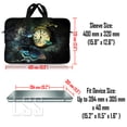 thumbnail image 2 of LSS 15.6 inch Laptop Sleeve Bag Carrying Case Pouch with Handle for 14" 15" 15.4" 15.6" Apple Macbook, Acer, Dell, Hp, Clock Butterfly Floral, 2 of 3