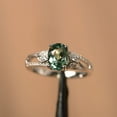thumbnail image 1 of oval shaped green sapphire engagement ring sterling silver twig ring, 1 of 1