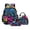 Blue and Pink - Tractor Splash Ink, variant on School Backpack for Kids Girls 4-8, Cat School Bus Printed Kindergarten Elementary Backpack with Lunch Bag and Pencil Box, 17 Inch Lightweight School Bookbag Travel Daypack