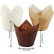 thumbnail image 2 of 150 Uds. Tazas para hornear cupcakes de tulipán, soportes para revestimientos para hornear muffins, envoltorio rústico para cupcakes, Color marrón, blanco y natural, 2 of 6