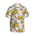 thumbnail image 2 of Uemuo Bird Sunflowers Printed Regular Fit Short Sleeve Casual Hawaiian Shirt for Men,Aloha shirt,Tropical shirt,Floral print shirt,Vacation Beach shirt-XX-Large, 2 of 9