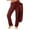 Wine, variant on Women's Fleece Lined Thermal Pants, High Waisted Elastic Casual Sweatpants, Solid Color Winter Lounge Pants for Outdoor, Yoga and Daily Wear-Black