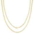 thumbnail image 1 of 10K Yellow Gold Cuban Curb Chain Necklace for Men and Women â€“ Measures 3.1 mm x Thickness 26 Inches Length, 1 of 7