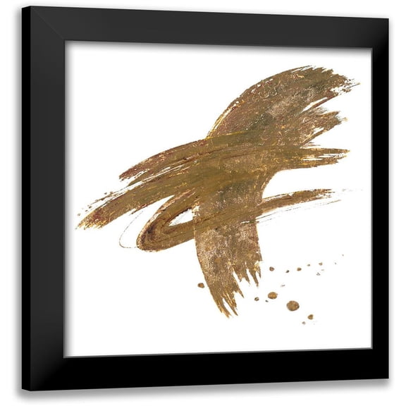 Pinto, Patricia 12x12 Black Modern Framed Museum Art Print Titled - Gold Slash Dance II