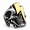 Silver Gold, variant on Skull Ring for Men, Titanium Steel Lightning Bolt Gothic Biker Ring