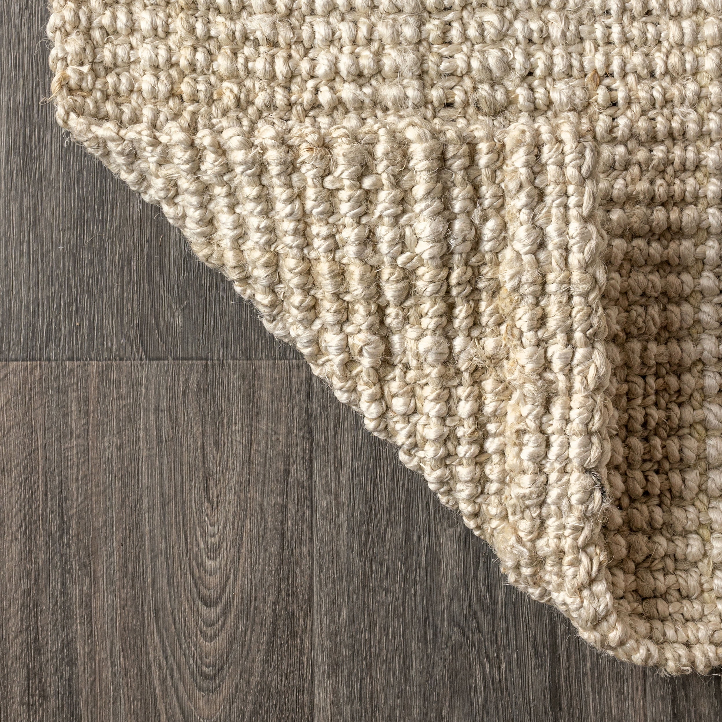 JONATHAN Y NATURAL FIBER 8 x 10 Area Rug, Hiro Hand Woven Chunky Jute - Ivory, NFR103A-8