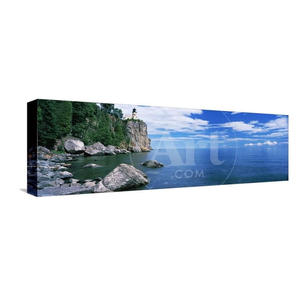 Lighthouse on a cliff, Split Rock Lighthouse, Lake Superior, Minnesota, USA, Scenic Stretched Canvas Wall Art Sold by Art.Com