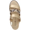 thumbnail image 3 of KAREN SCOTT Womens Gold Mixed Media Cushioned Xeena Round Toe Wedge Slip On Slingback Sandal 10 M, 3 of 4
