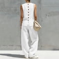thumbnail image 5 of Women's Two Piece Outfits Summer Sleeveless Tops Wide Leg Pants Vacation Matching Set, 5 of 8