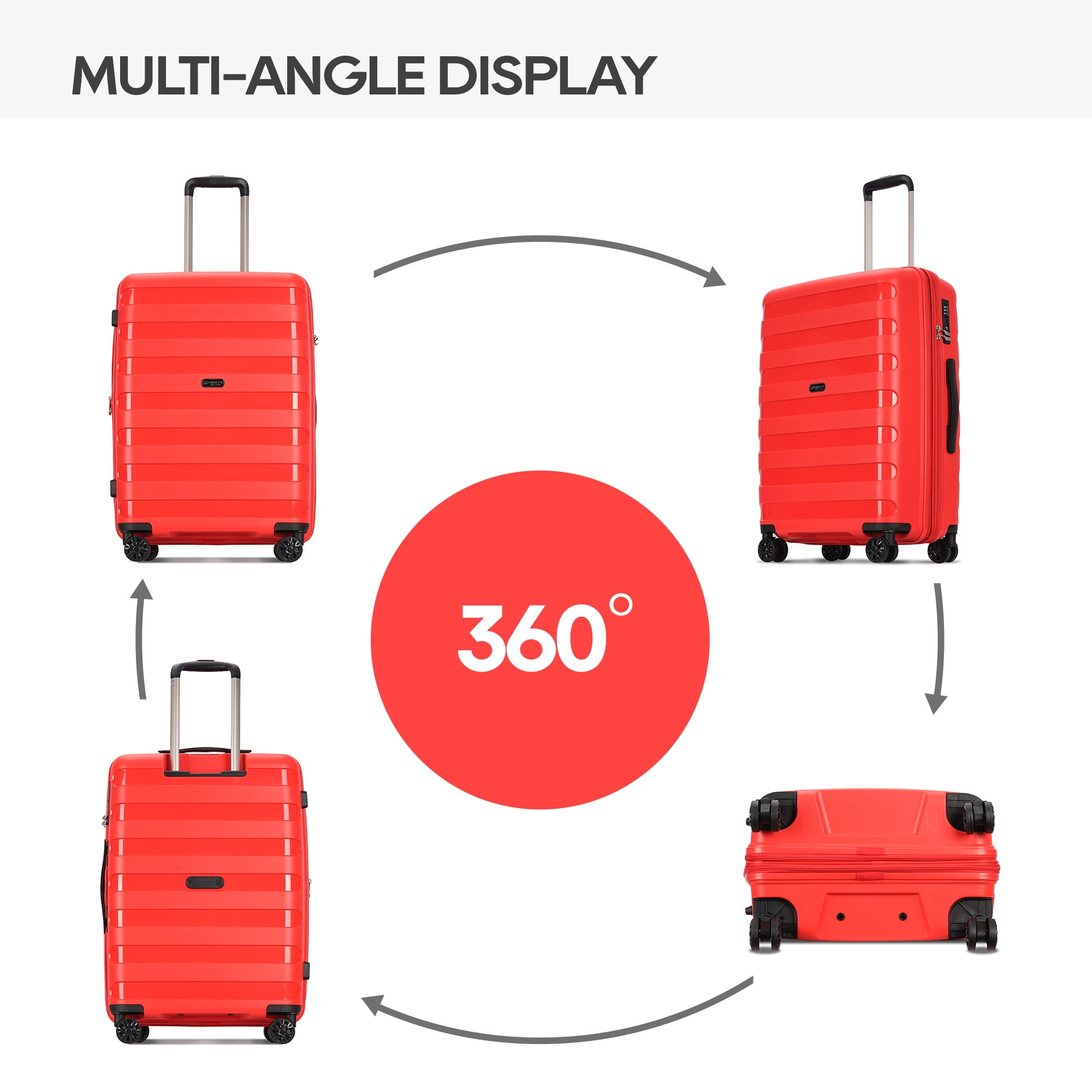 Ginza Travel 3 Piece Lightweight Hardshell Luggage Set with Ginza Travel 3 Piece Lightweight Hardshell Luggage Set with