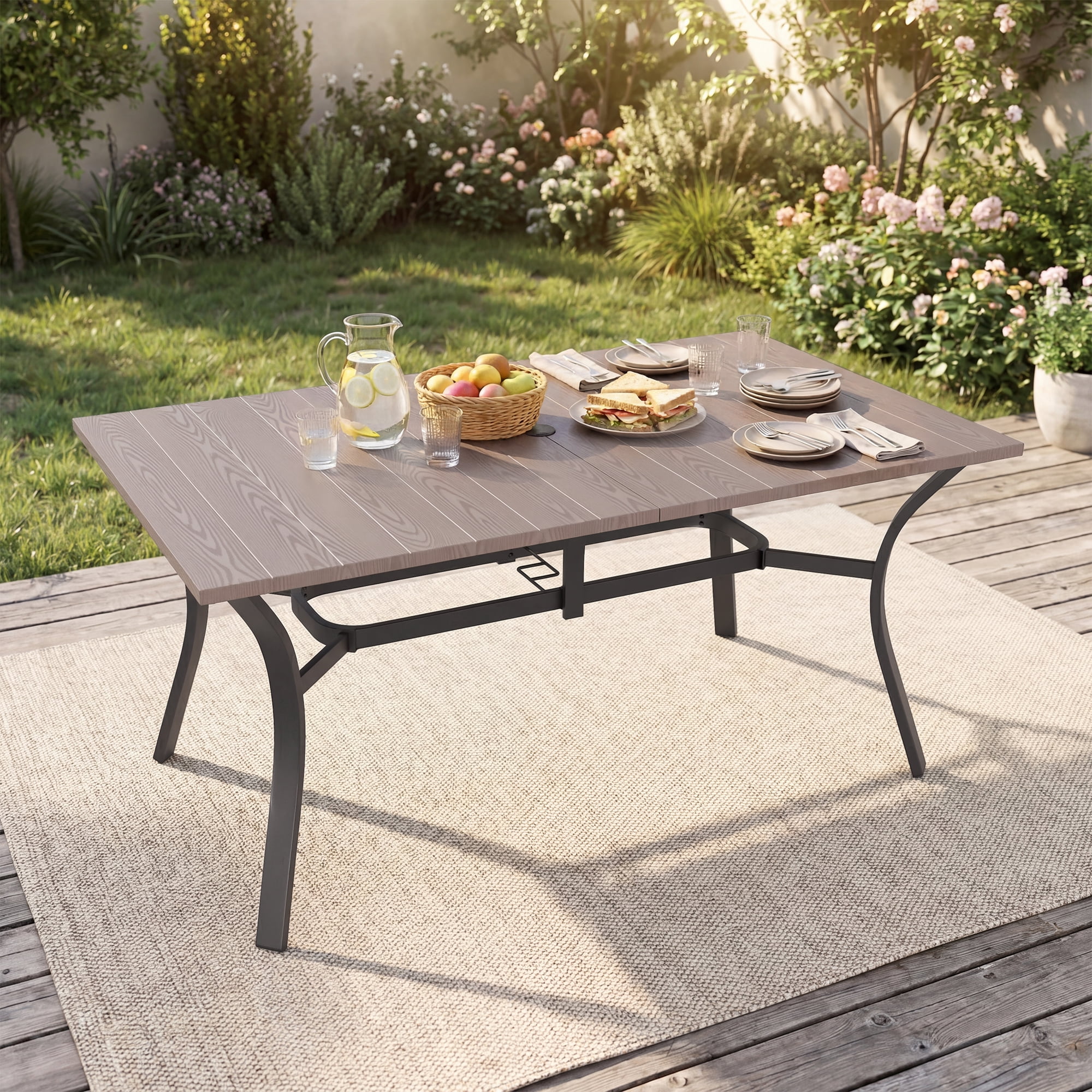 1 Pieces Oudoor Indoor Dinning Rectangular Table Natural Color