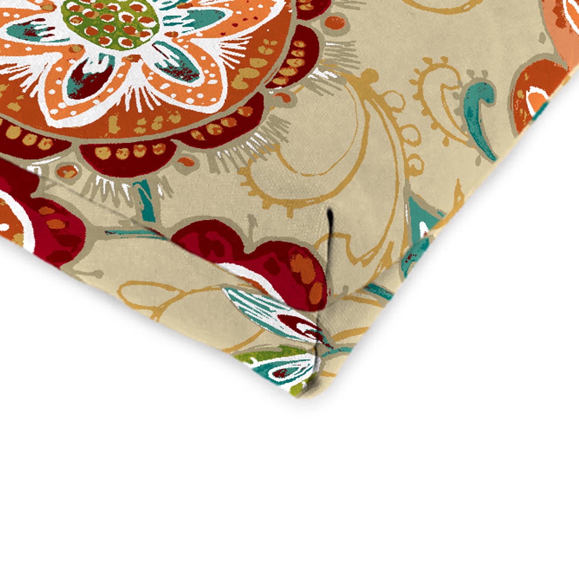 Jordan Manufacturing 44" x 22" Fanfare Sonoma Multicolor Floral Rectangular Outdoor Chair Cushion with Ties and Hanger Loop