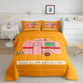 thumbnail image 1 of Pink Camper Full Comforter Set Happy Camping Bedding Comforters & Sets RV Inside Decor Bedding Sets Camper Accessories Natural Adventure Theme Quilt,Pink Orange Bedroom Decor for Kids Boys Girls, 1 of 6