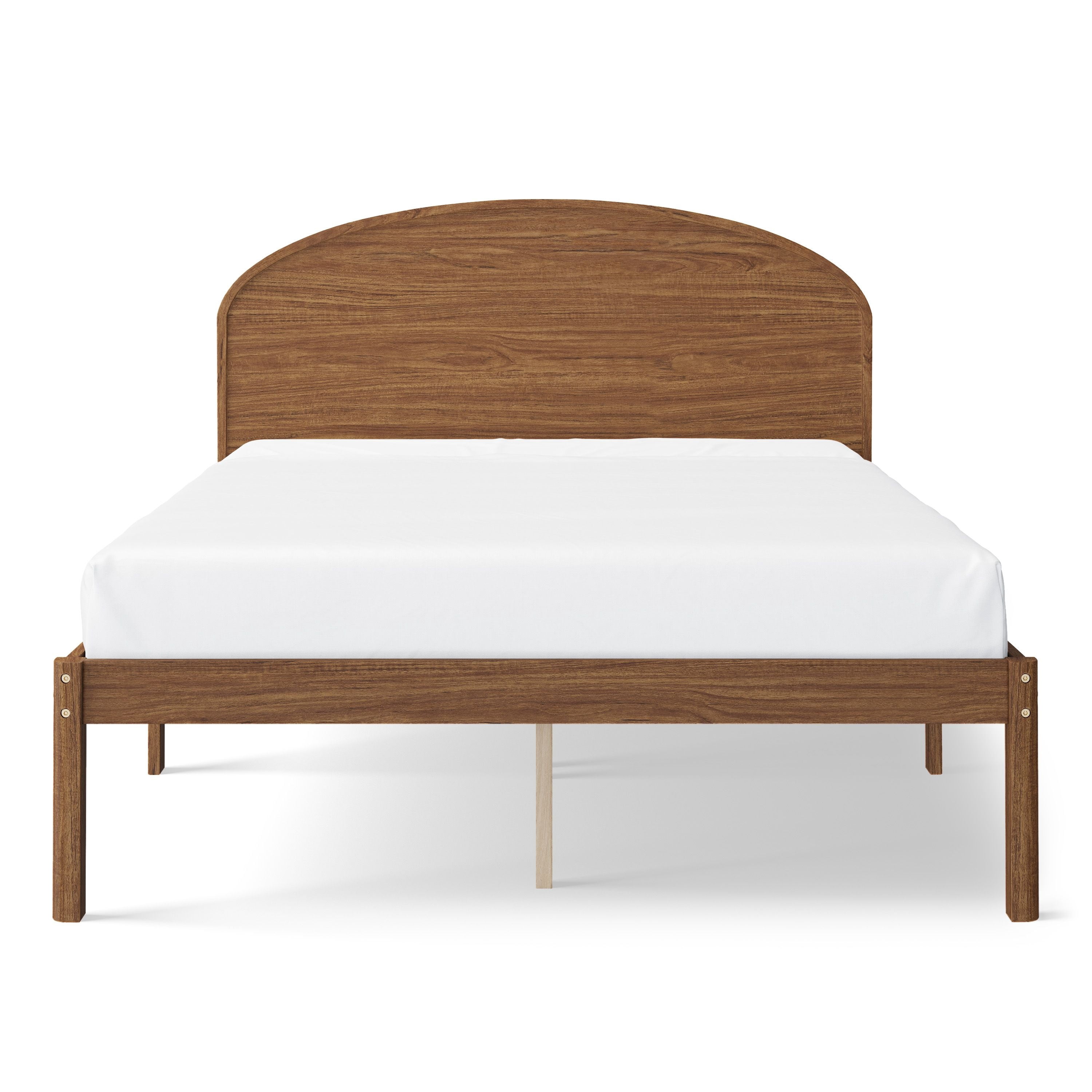 Mainstays Kids Full Size Wood Platform Bed Frame, Walnut