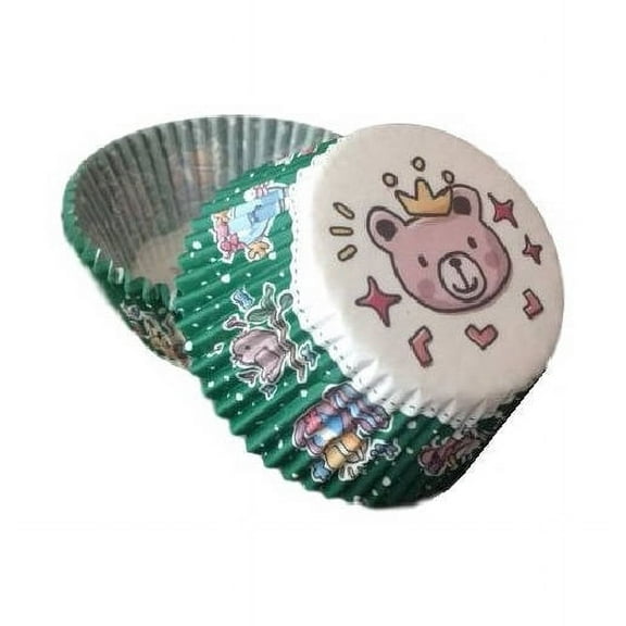Bakell Teddy Bear Brown Cupcake Liners, Grease Resistant, (25 Counts)