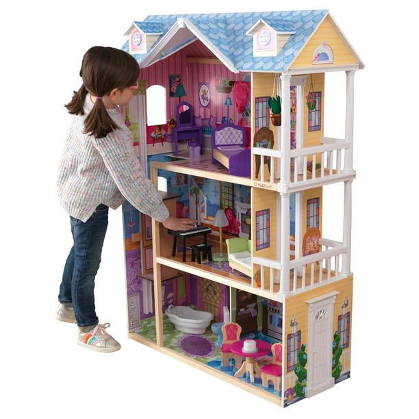 KidKraft My Dreamy Dollhouse with Lights & Sounds, Elevator and 14