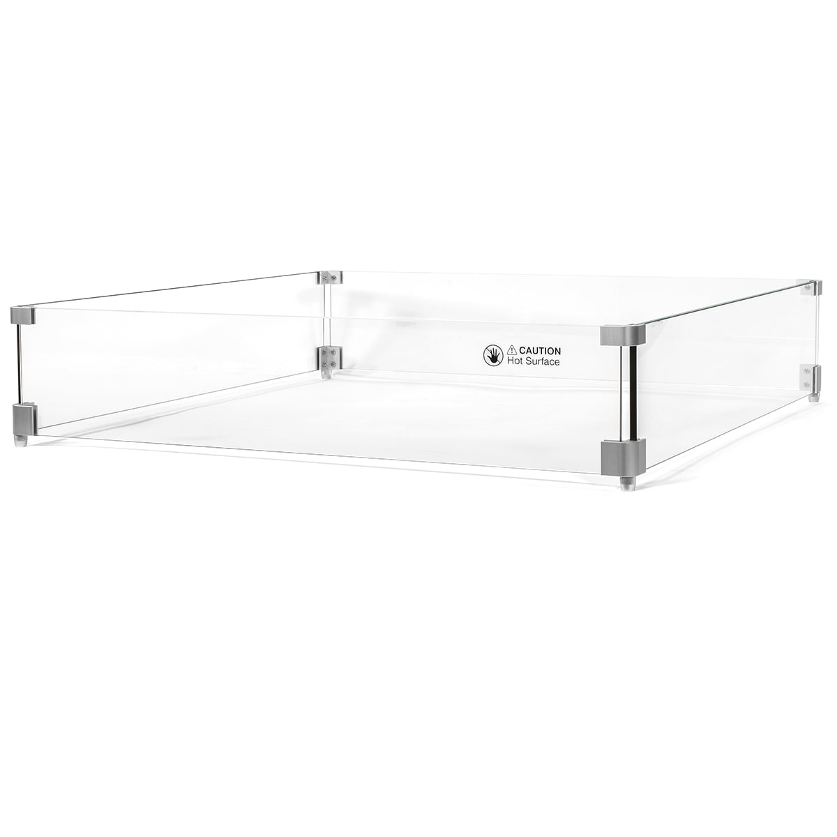 Barton Square Fire Pit Wind Guard 29.5 x 29.5 Inches Outdoor Safety Barrier with Aluminum Corners