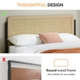 thumbnail image 4 of Rattan Headboard Bed Frame, Platform Bed Frame with Safe Rounded Corners, Strong Metal Slats Support, Mattress Foundation, Noise-Free, No Box Spring Needed, 4 of 9