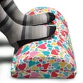 thumbnail image 3 of Hearts Foot Rest, Colorful Hearts for Valentines Day Love Hand Drawn Happiness Joy Theme, Non-Slip Backing Adjustable Ergonomic Memory Foam Leg Support for Office, Multicolor, by Ambesonne, 3 of 5