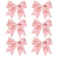 thumbnail image 2 of Chendee 6 Pcs Nœuds de Noël Rouges pour Décorations d'Arbre - Couronnes Scintillantes de 5,5 Pouces, Marron, 2 of 8