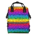 thumbnail image 1 of Fotbe Bright Rainbow Mochila Maternidad - Lona de Sarga Impermeable, Mochila de Pañales de Gran Capacidad con Múltiples Bolsillos y Correas Ajustables, 1 of 6