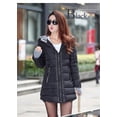 thumbnail image 2 of Chaqueta de algodón de longitud media a larga para mujer, chaqueta de algodón con capucha y corte ajustado para invierno, 2 of 3