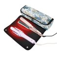 thumbnail image 3 of Hair Tool Organizer Bag with Heat Resistant Mat Removable Travel Storage Case for Hot Air Brushes Curling Irons Blue Floral Seamless Pattern, 3 of 8
