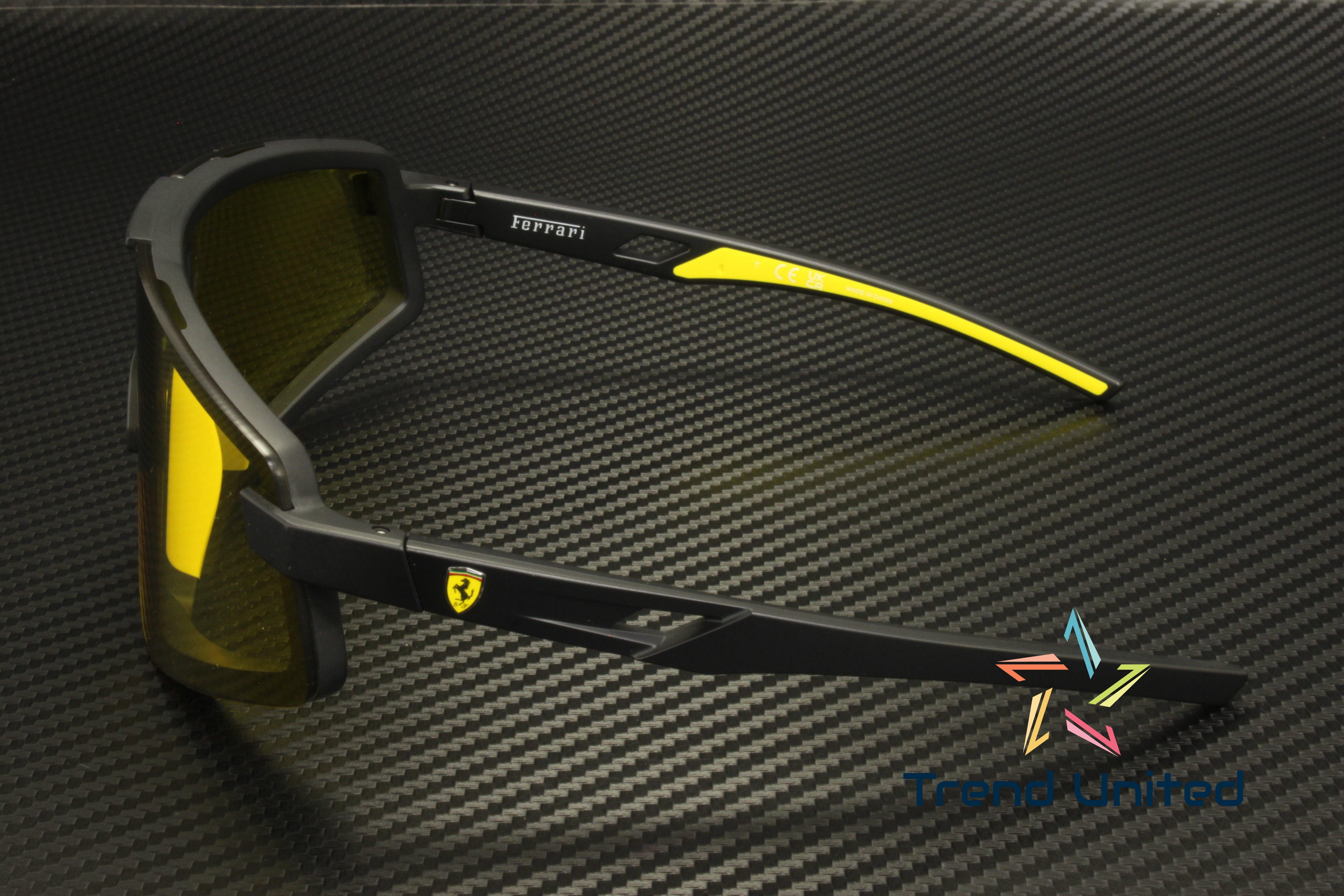 FERRARI SCUDERIA FZ6009U 504 V9 Matte Black Mirror Yellow 47 mm Men's Sunglasses