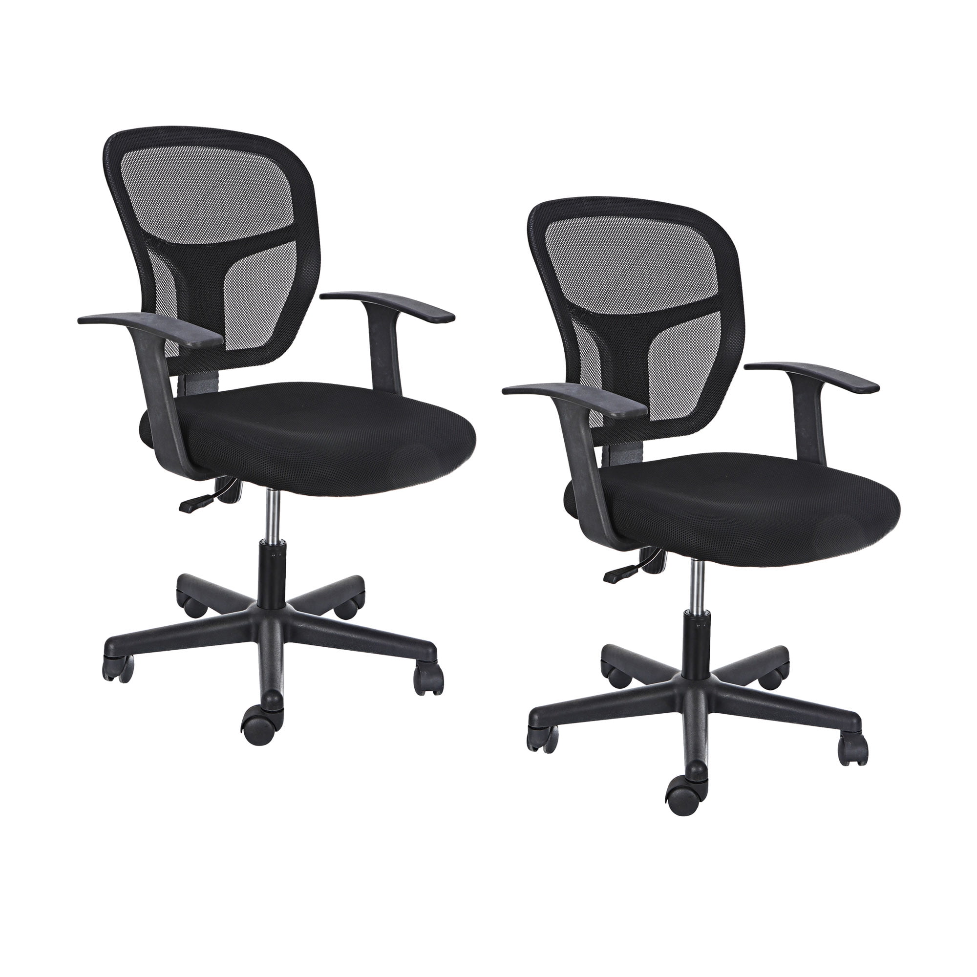 Set of 2 Swivel Swivel  Office Chair Rotatable with Armrests & Mesh Back