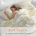 thumbnail image 4 of 3 Piece Boho Yellow Floral Duvet Cover Set California King,Microfiber Comforter/Quilt Cover with Corner Ties and 2 Pillowcases,Vintage Farmhouse Paisley Plant Leaf Soft Bedding with Zipper Closure, 4 of 8