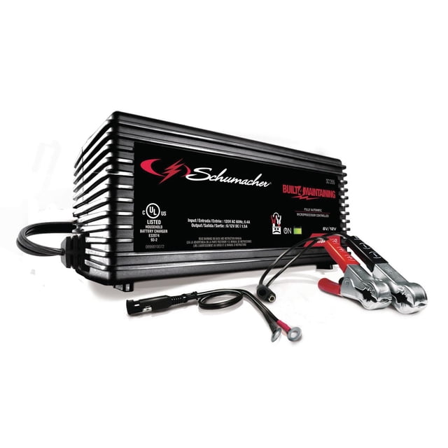 Schumacher Electric 1.5 Amp 6V/12V Fully Automatic Car Battery Charger and Maintainer, SC1355