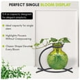 thumbnail image 6 of Couronne Co. Casablanca Trio Vase,  Recycled Floral Glass Vases for Centerpieces with Metal Stand - Table Top Decor for Home - 3.4 oz - Lime Green, 6 of 8