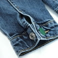 thumbnail image 2 of KIDSCOOL SPACE Boys Denim Jacket,Little Big Kids Simple Design Colored Buttons Jean Coat,Mid Blue,5-6 Years, 2 of 5